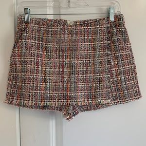Zara Trafaluc Collection Colorful Tweed Dress Shorts